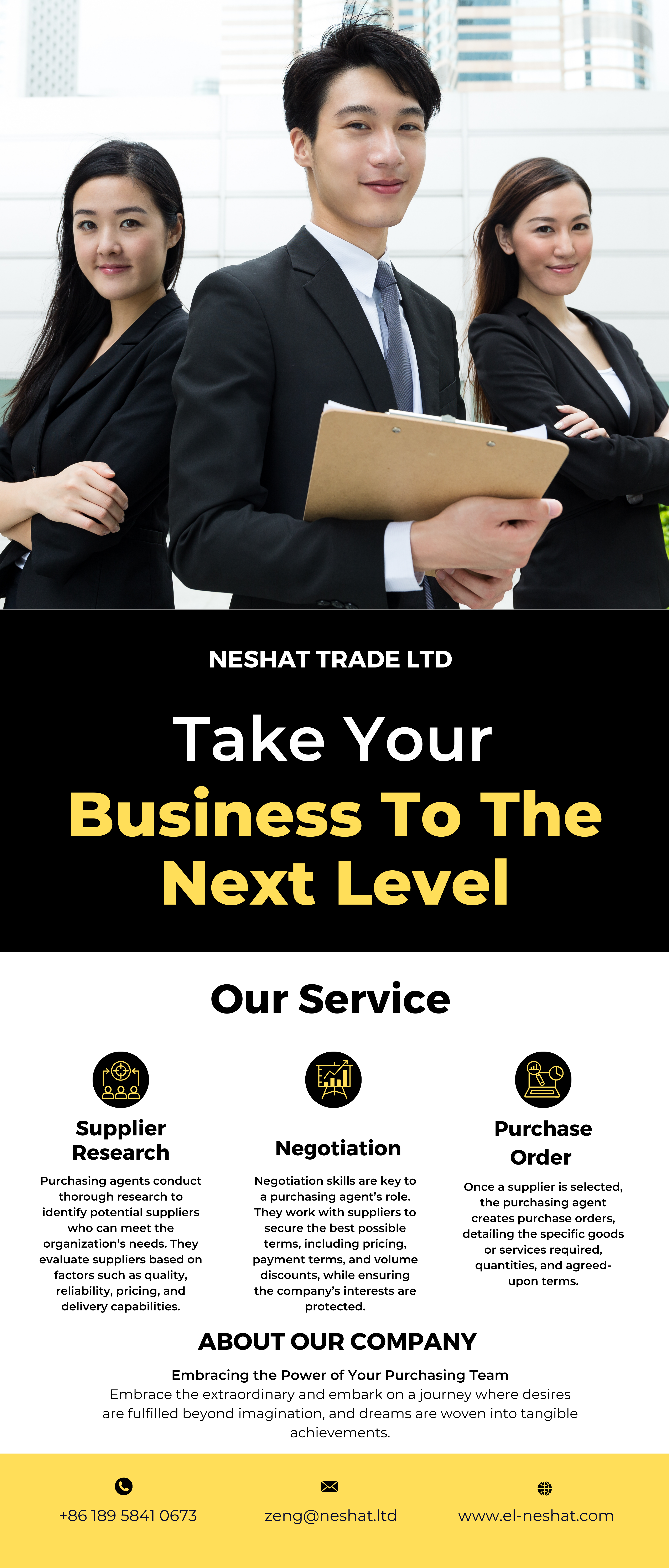 Black Yellow Modern Clean Business Retractable Banner